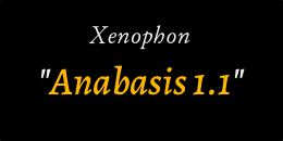 title of Anabasis 1st chapter against a black background