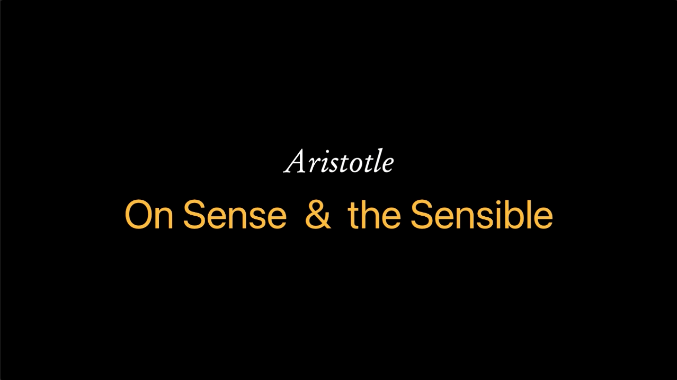 video sample of Aristotle's Sense and the Sensible on YouTube
